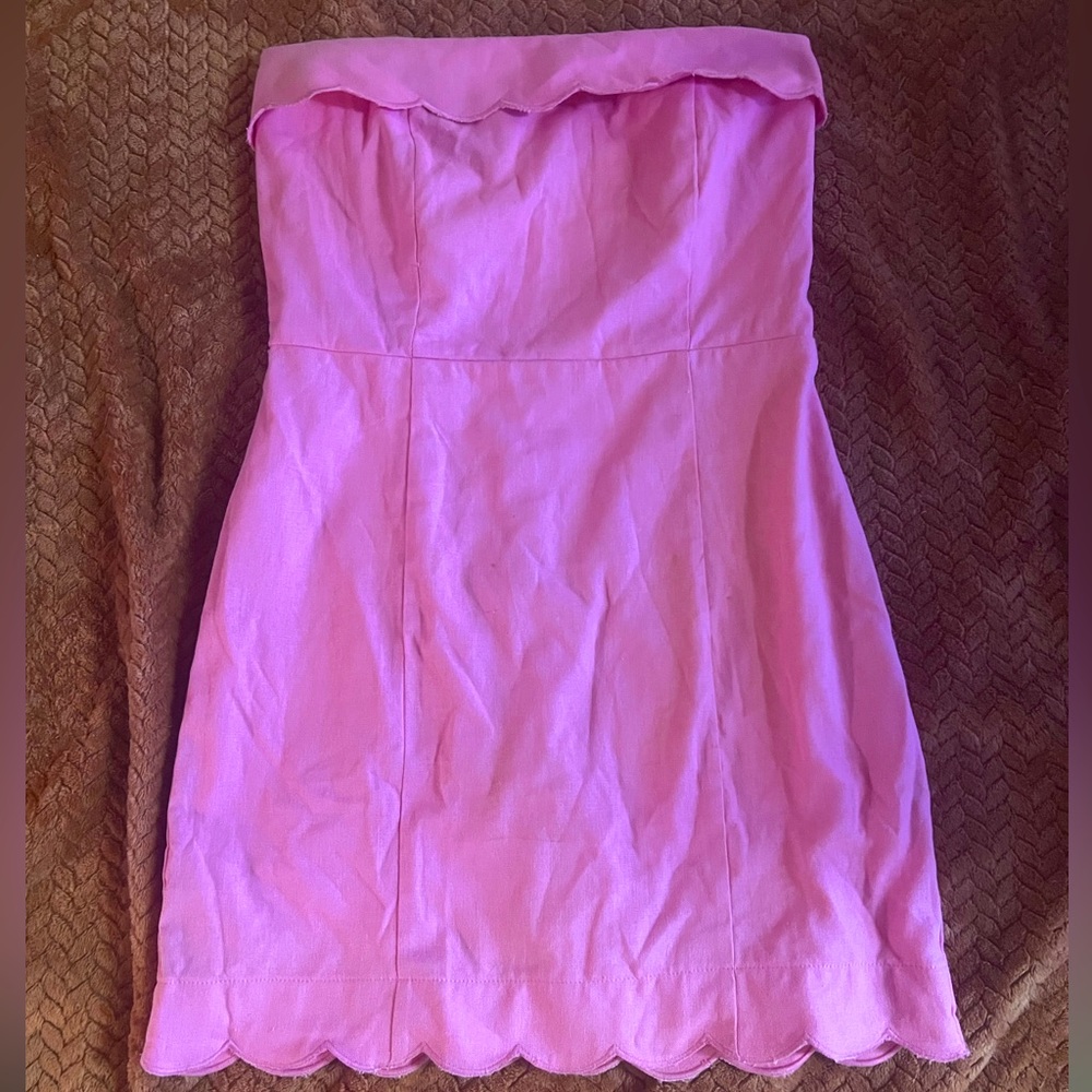 Strapless pink dress